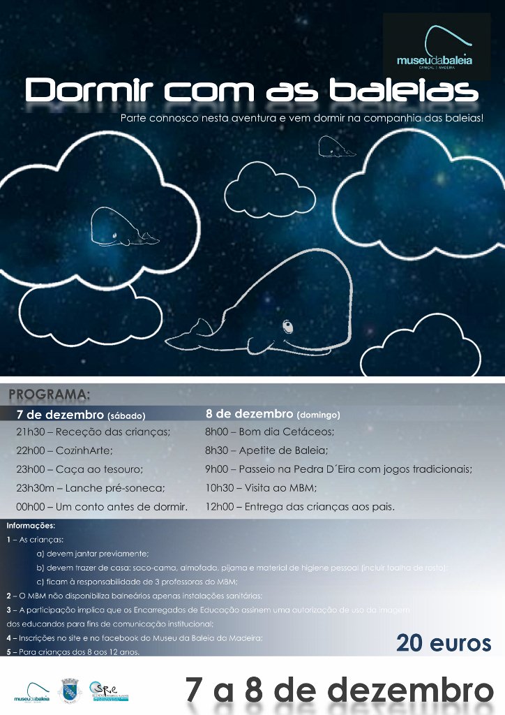 Flyer dormir com as baleias